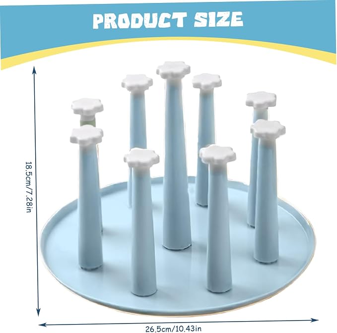 Cup Drying Rack, 9 Cups Safe Plastic Dustproof Creative Coffee Mug Tea Cup - Image 3