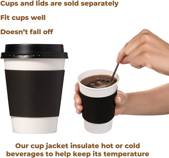 FMP Brands 100 Pack Black Coffee Sleeves - Image 5