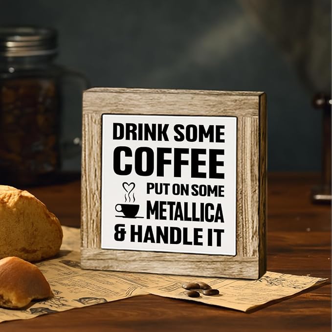 Funny Coffee Bar Decor, Funny Office Desk Decor, Table Decorative Sign - Image 4