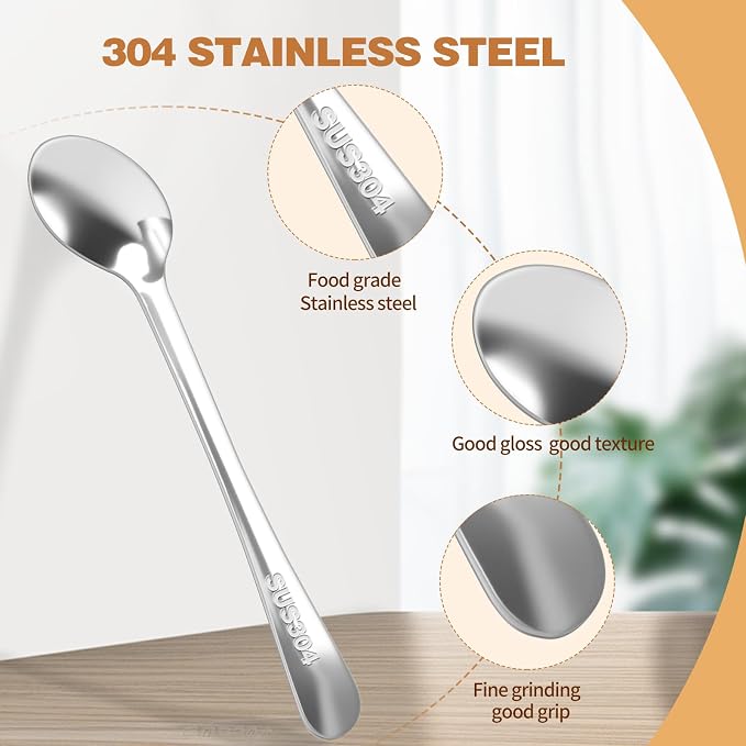 8 PCS Mini Spoons for Desserts, And Tasting, Small Stainless Steel Tiny Spoons - Image 3