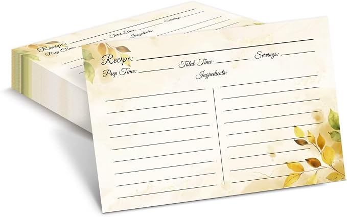 Recipe Cards 4x6, Premium Double-Sided Recipe Cards by LuBudingJoy