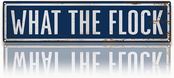 Funny Farm Sign, What the Flock Sign, 15.8x4 inches, Hen House Decor, Chicken by Unknown