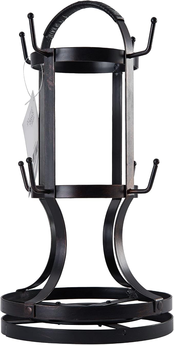 Gourmet Basics by Mikasa 5158729 Metal Rotating 8-Cup Mug Tree, Antique Black - Image 2