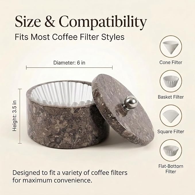Marble Coffee Filter Holder – 6 inch Handmade Oceanic Coffee Filter Holder - Image 7