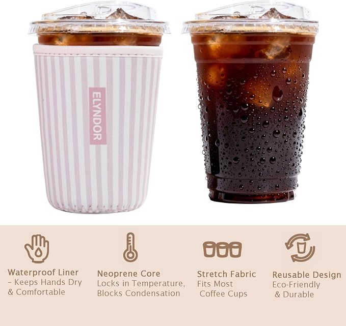 Reusable Insulated Sleeve for Iced Coffee Cup, Coffee Neoprene Sleeve for Cold - Image 6