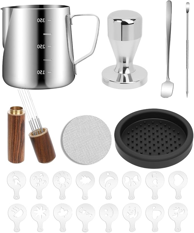 51mm Espresso Accessories Kit, 350ml Milk Frothing Pitcher, Espresso Tamper by PROKITCHEN