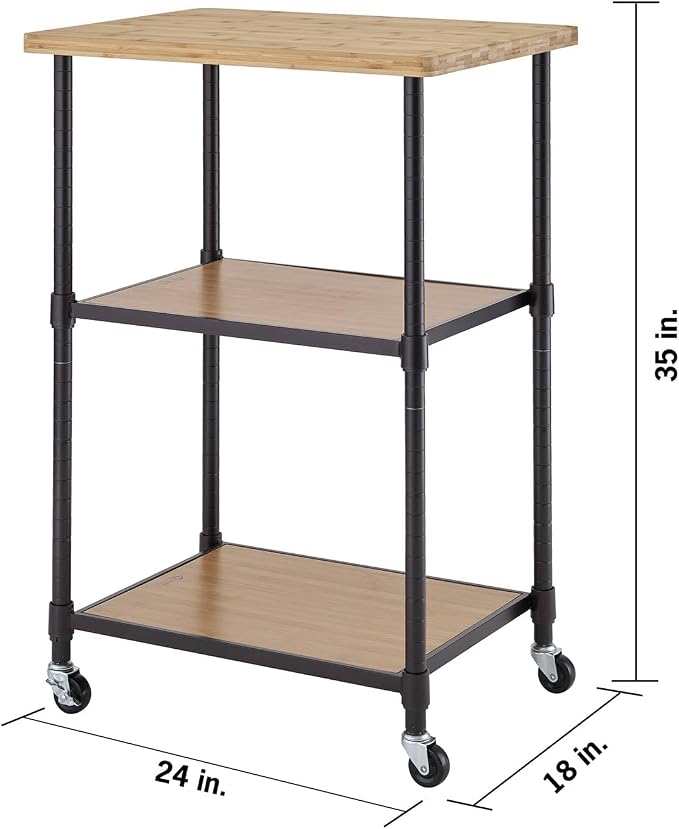 3-Tier Mobile Kitchen Storage Cart - Image 3