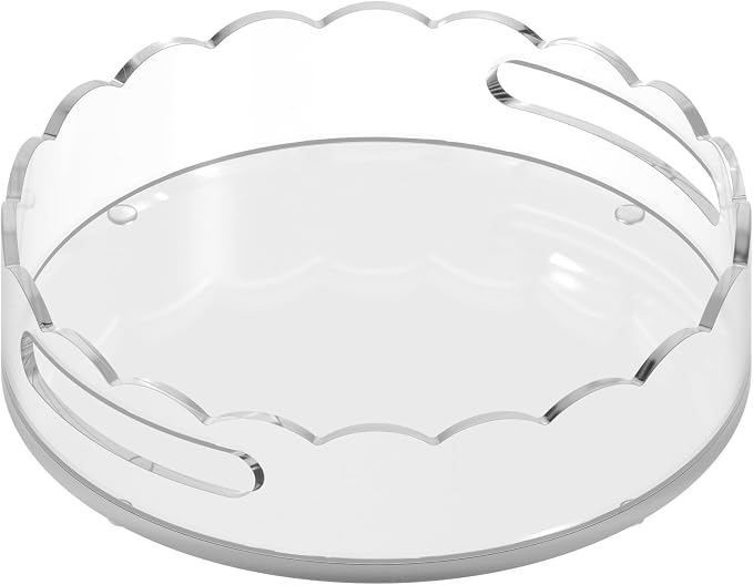 GRAHAM DESIGN 10″ Scalloped Round Acrylic Tray by GRAHAMDESIGN