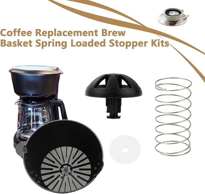 2-Pack Replacement Coffee Brew Basket Spring Loaded Stopper Kits, Fits Mr. - Image 4