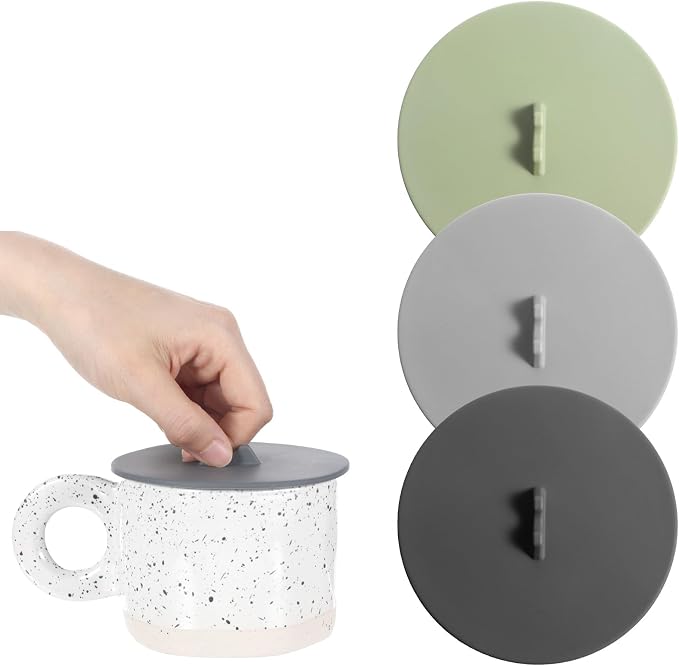 3 Pcs Mug Cover Silicone Coffee Cup Lid Coffee Cup Covers Anti-Dust Airtight by Unknown