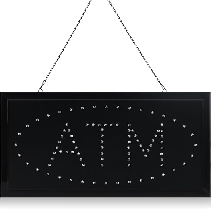 LED Neon ATM Open Sign with Animation – 19x10 Inch Bright Light Up Window Sign - Image 6