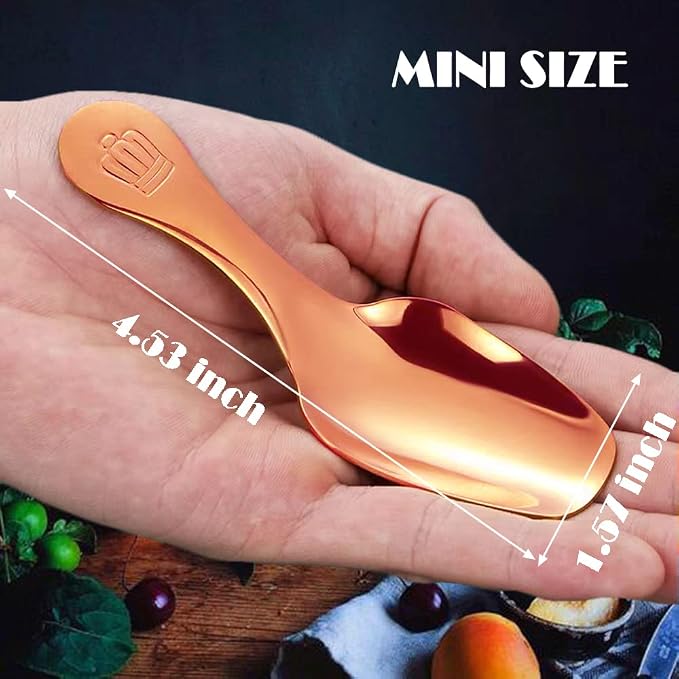 Dessert Spoon Stainless Steel Salt Spoon Short Handle Spoons Coffee Scoop Mini - Image 2
