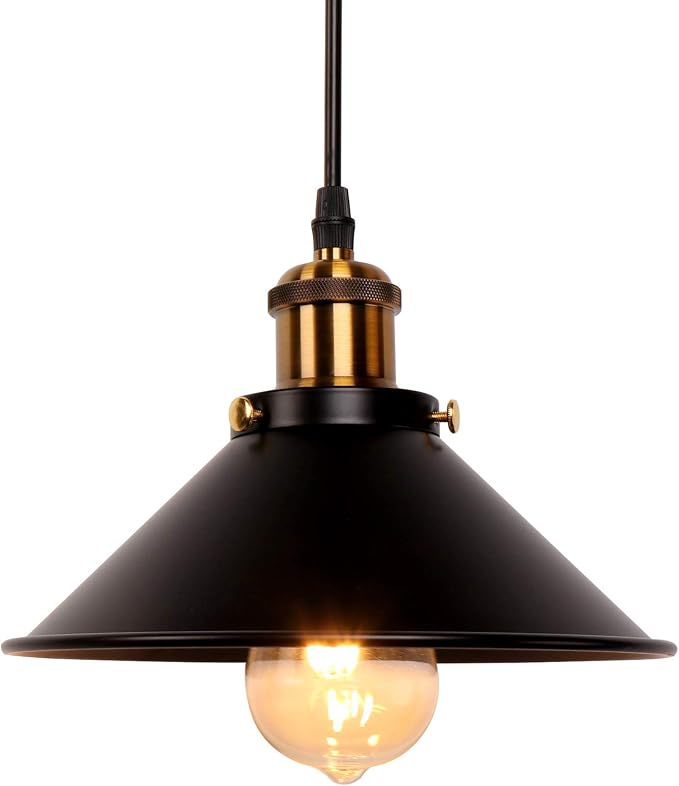 Industrial Retro Black Iron Kitchen Restaurant Bar Balcony Hanging Pendant Light by Newrays