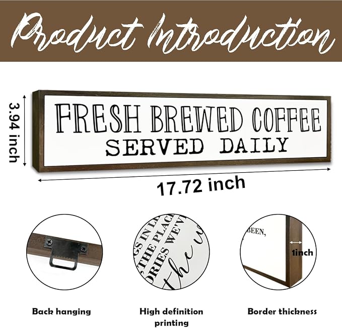 Coffee Signs, Coffee Station Decor, Farmhouse Tabletop Shelf Decoration - Image 2