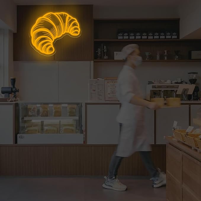 Croissants Neon Sign Bread Bakery Neon Lights Croissant Baking Light Up Sign - Image 8