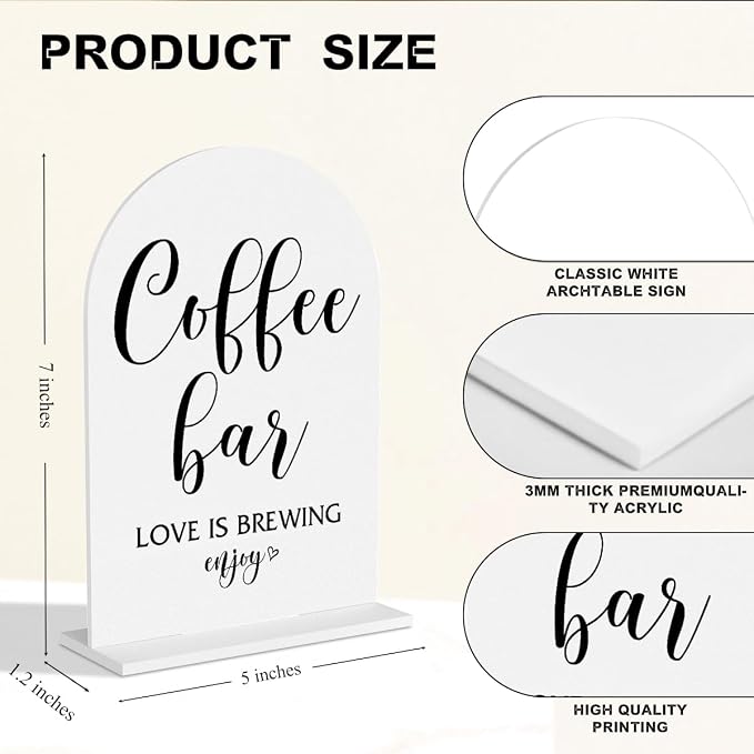 Coffee Bar Sign Love Is Brewing Decorations Modern Minimalist Style Coffee Signs - Image 3