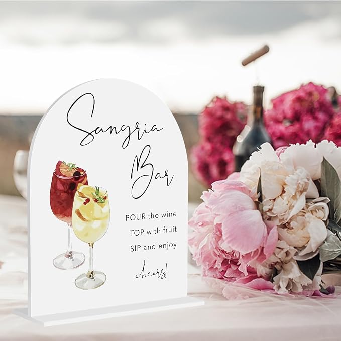 Sangria Bar Table Sign Bridal Brunch Bar Sign Drink Station Decor 8"x10" | - Image 4