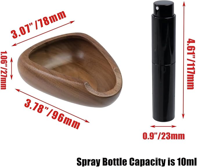 Coffee Bean Dosing Cup & RDT Spray Bottle Set, Walnut Wood Espresso Accessories - Image 2