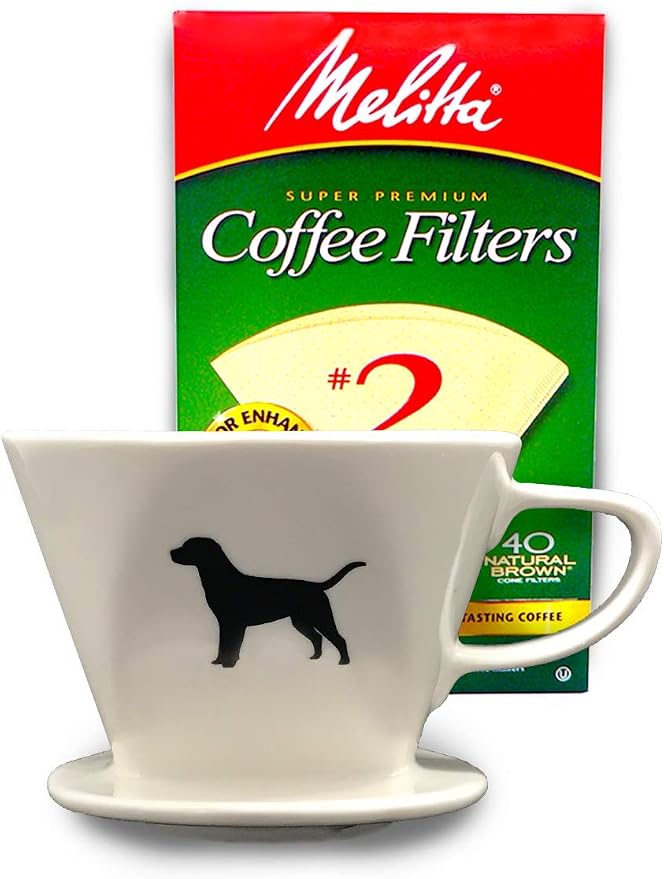 Simply Charmed Black or Golden Lab Coffee Pour Over Single Cup Ceramic Brewer by SimplyCharmed