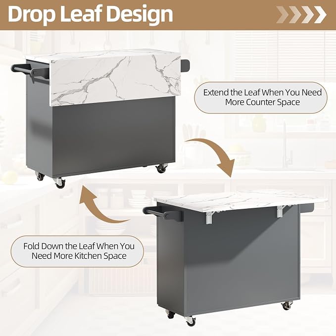 4 EVER WINNER Kitchen Island on Wheels - Image 3