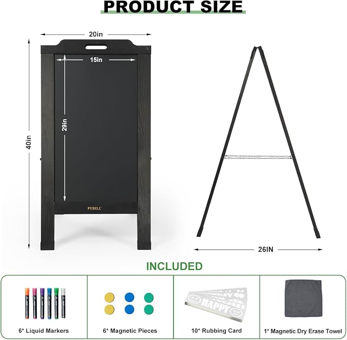 Magnetic Sandwich A-Frame Chalkboard Sign - Image 2
