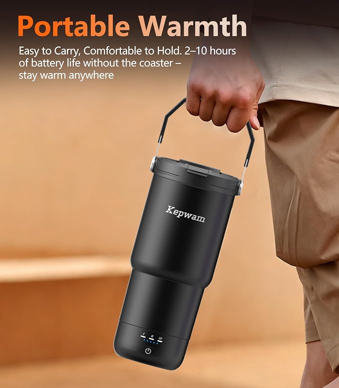 Kepwam Heated Coffee Mug Rechargeable T3, 20oz Self-Heating Travel Mug - Image 5