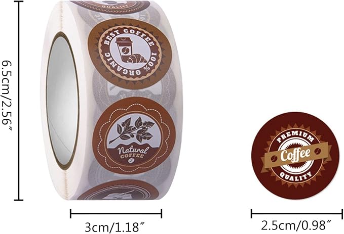 500 Pieces Coffee Drinks Stickers Wrap Labels Sealing Stickers - Image 4