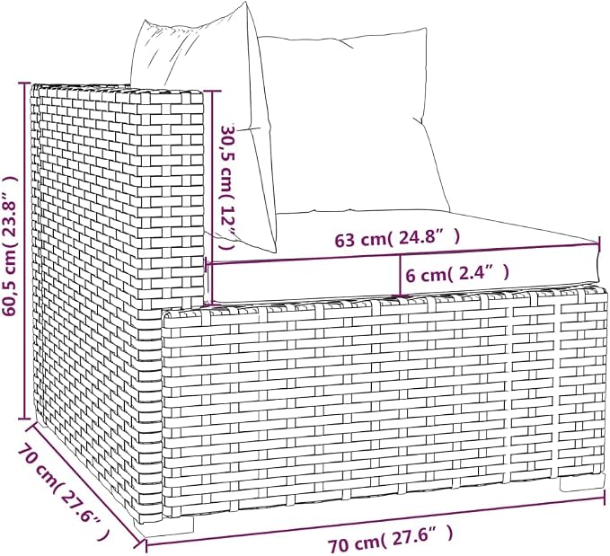 8-Piece Garden Lounge Set, Modular Outdoor Patio Furniture - Image 8