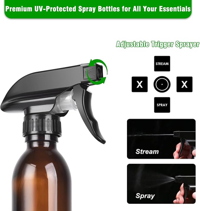 4oz Amber Glass Spray Bottles - Image 2
