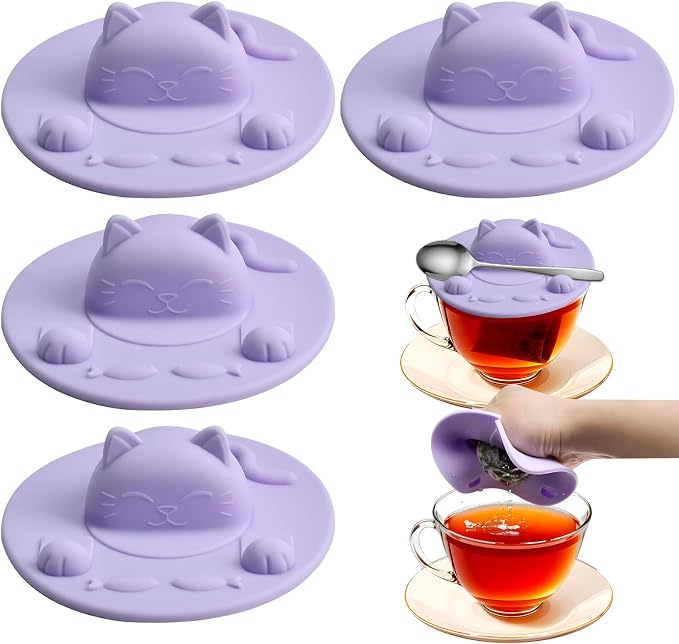 4 Pcs Tea Bag Holder & Squeezer 4 Inch SiliconeTea Bag Squeezer Dishwasher Safe by Enenes