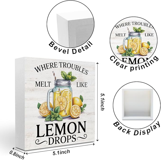 Lemon Themed Gifts Wood Box Sign - Image 2
