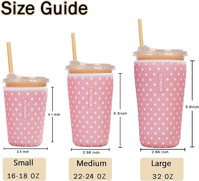 Reusable Insulated Sleeve for Iced Coffee Cup, Beverage Holder for Iced Coffee - Image 5