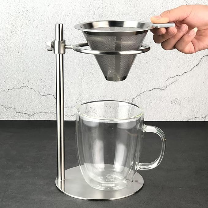 Adjustable Stainless Steel Pour Over Coffee Maker Station Stand - Image 7