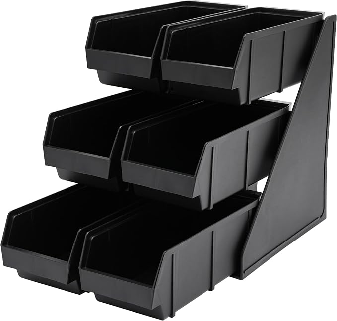 6 Compartment Serve Condiment Bin, 3-Tier Self Serve Condiment Bin Stand by Unknown
