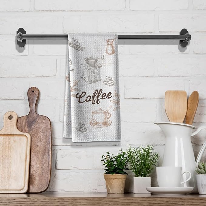 Funny Joked Coffee Kitchen Towels, Bar Dishcloth, Absorbent Drying Hand Rags - Image 3