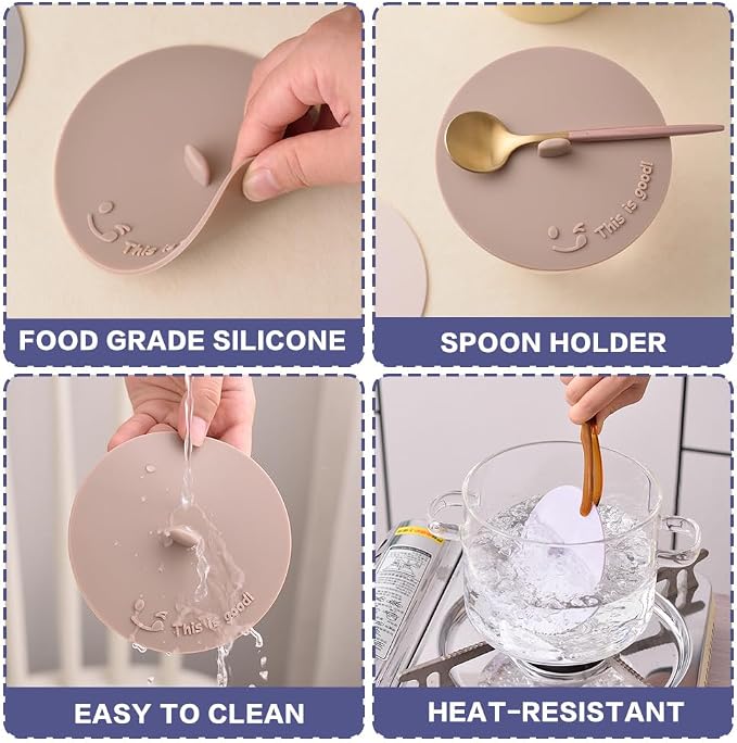 Silicone Cup Covers for Drinks, Cute Reusable Silicone Lids for Cups, Universal - Image 5