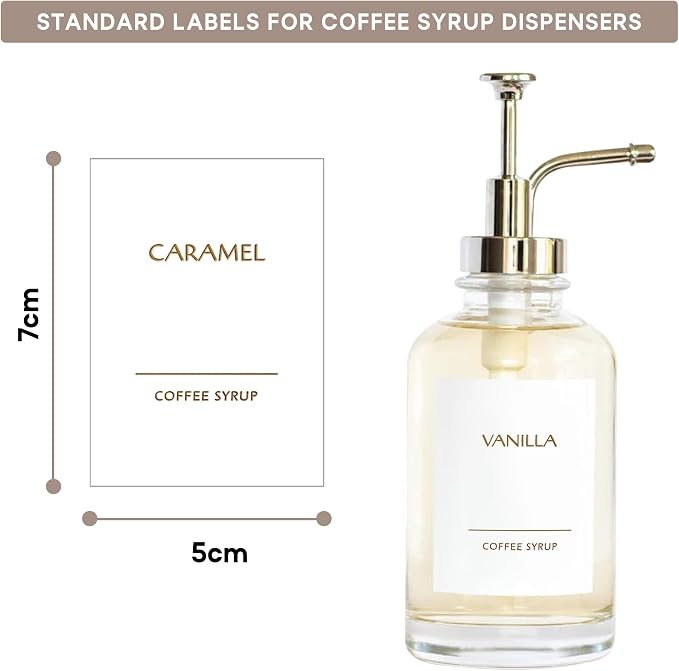 KYONANO 84 Coffee Syrup Labels for Coffee Bar Accessories, Elegant Pattern - Image 2