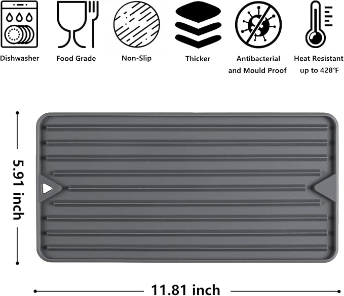 Dish Drying Mat, Mini Silicone Drying Mat - Image 2