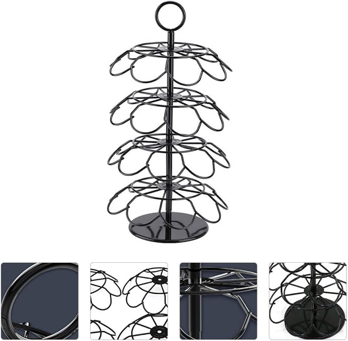 SECFOU 4-layer Rotatable Coffee Capsule Storage Rack Metal Holder - Image 6