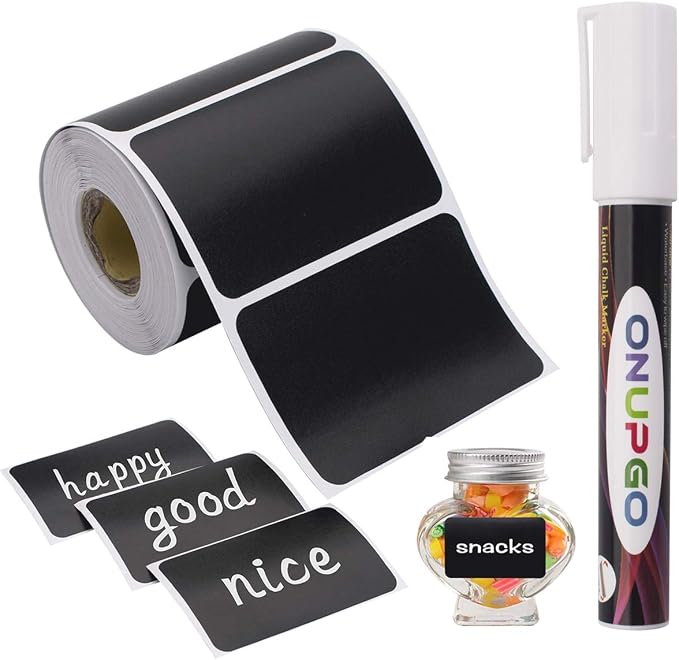 ONUPGO Chalkboard Labels-180pcs Waterproof Reusable Blackboard Stickers by ONUPGO