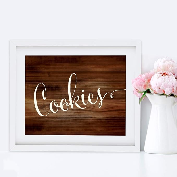 Andaz Press Wedding Party Signs, Rustic Wood Print, 8.5x11-inch, Cookies - Image 5