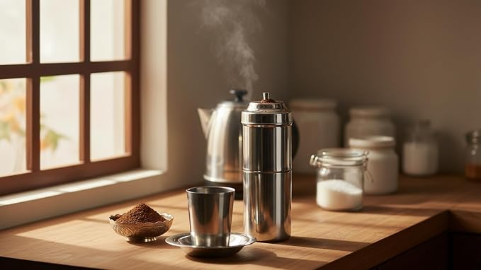 Traditional Stainless Steel South Indian Filter Coffee Maker - Image 6