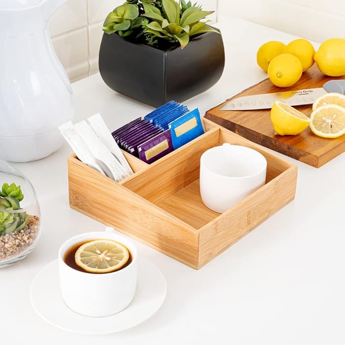 Restaurantware-8.3 x 8.3 x 2 Inch Coffee Condiment Organizer, 1 Square Creamer - Image 6