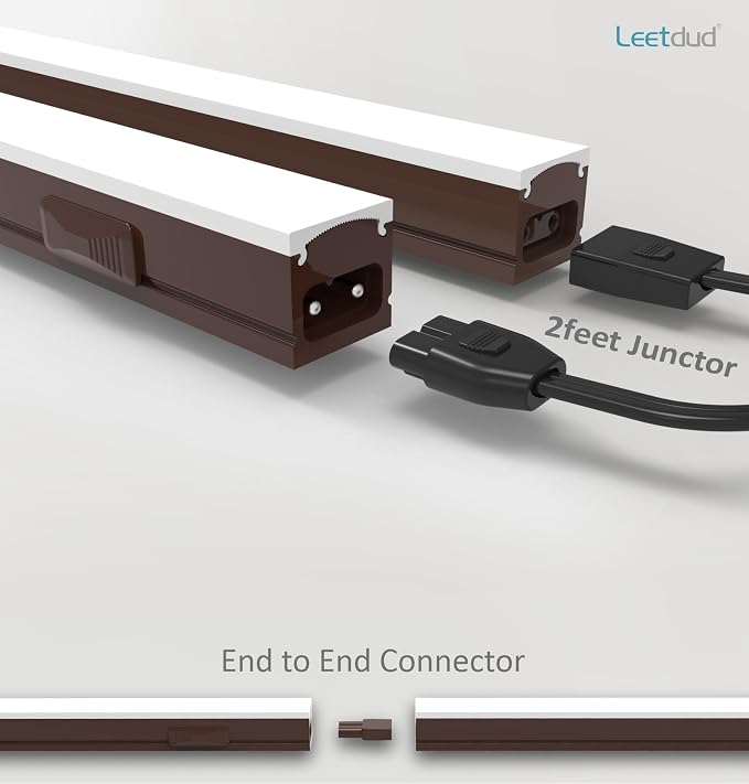 Leetdud Under Cabinet Lighting Plug in, 24 Inch 2 Pcs, Linkable AC120V 3CCT - Image 2