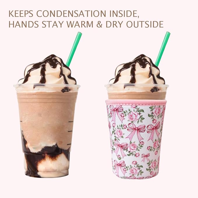 Reusable Insulated Neoprene Iced Coffee Cup Sleeve, Durable Drink Sleeve - Image 6