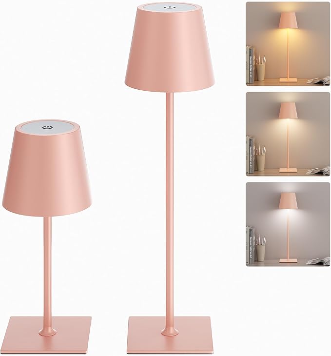 Kakanuo Pink Cordless Rechargeable Table Lamp 5000mAh Battery Operated Lamps - Image 8