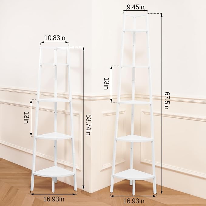Yoobure Corner Shelf, 4-Tier Corner Bookshelf - Image 2