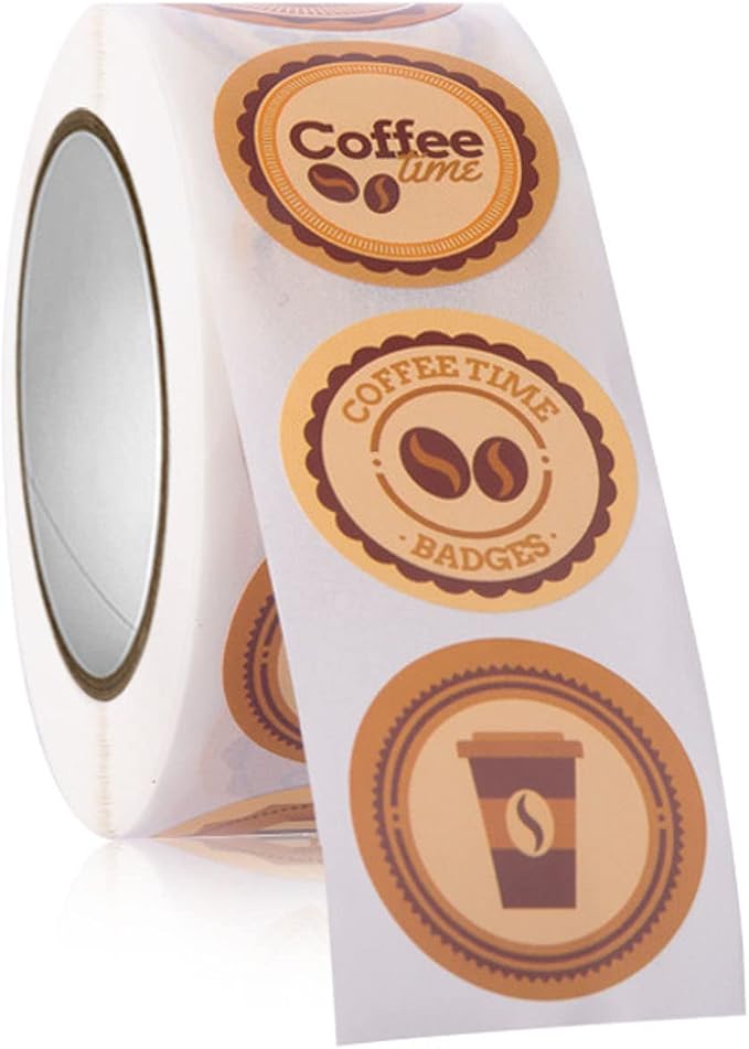 500 Pieces Coffee Drinks Stickers Gift Wrap Labels Sealing - Image 7