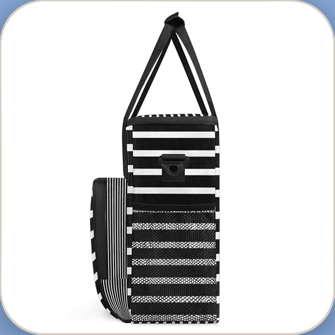 Black and White Striped Coffee Machine Bag Compatible - Image 4