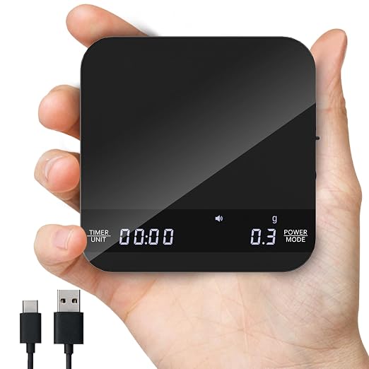 Coffee Scale with Auto Timing, Mini Rechargeable Espresso Scale with Timer by ERAVSOW
